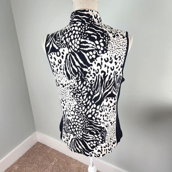 KORET WOMENS VEST BLACK AND WHITE GEO PATTERN SIZE MEDIUM - Picture 6 of 7